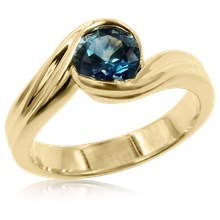 Curved Wave Engagement Ring