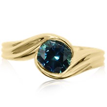 Curved Wave Engagement Ring - top view