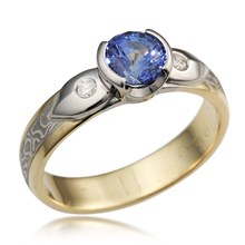 Mokume Arrow Engagement Ring