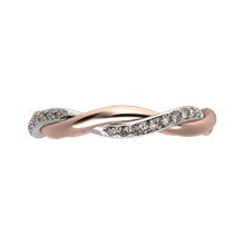 Tight Twisted Diamond Wedding Band  - top view
