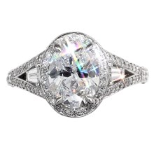 Regal Split Halo Engagement Ring - top view