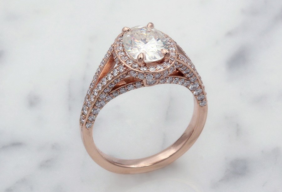 Regal Split Halo Engagement Ring