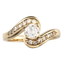 Extreme Wave Engagement Ring - top view
