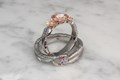 Feather Claw Rose Daisy Engagement Ring