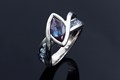 River Twist Engagement Ring with Alexandrite Center Stone and Spinel Accents