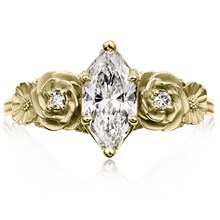 Floral Bouquet Marquise Engagement Ring - top view