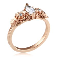 Floral Bouquet Marquise Engagement Ring