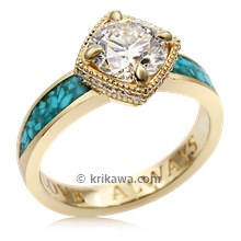 Turquoise Flair Engagement Ring 