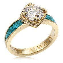 Turquoise Flair Engagement Ring