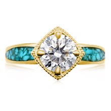 Turquoise Flair Engagement Ring - top view