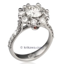 Radiant Petal Engagement Ring 