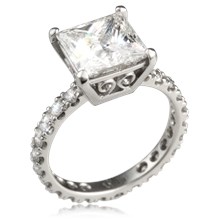 Brilliant Scrolls Pave Engagement Ring