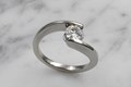 Sleek Solitaire Crossover Engagement Ring