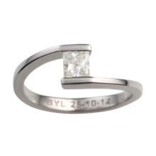 Sleek Solitaire Crossover Engagement Ring - top view