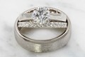 Modern Grace Engagement Ring Bridal Set