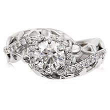 Goddess Diamond Wreath Engagement Ring - top view