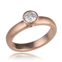 Full Bezel Matte Engagement Ring