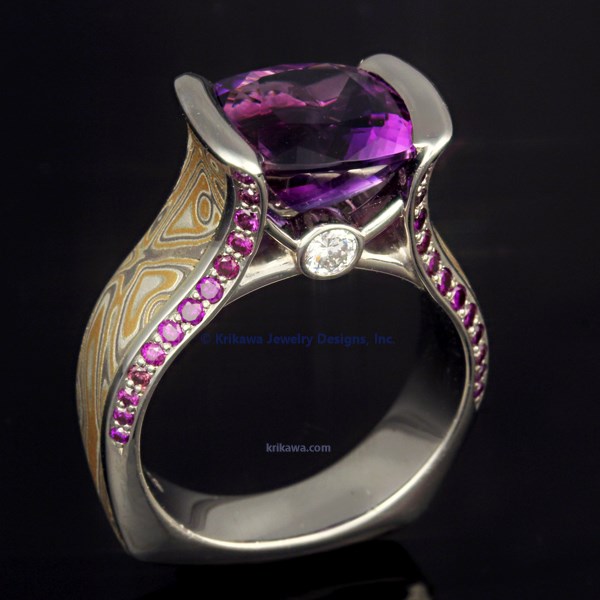 Amethyst Juicy Bezel Engagement Ring Size 7