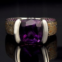 Amethyst Juicy Light Bezel Engagement Ring - top view