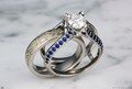 Juicy Scaffold Engagement Ring with Fitting Winter Mokume Wedding Band