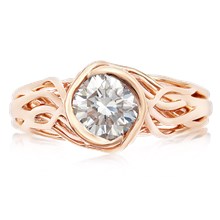 Embracing Tree Branch Bezel Engagement Ring - top view