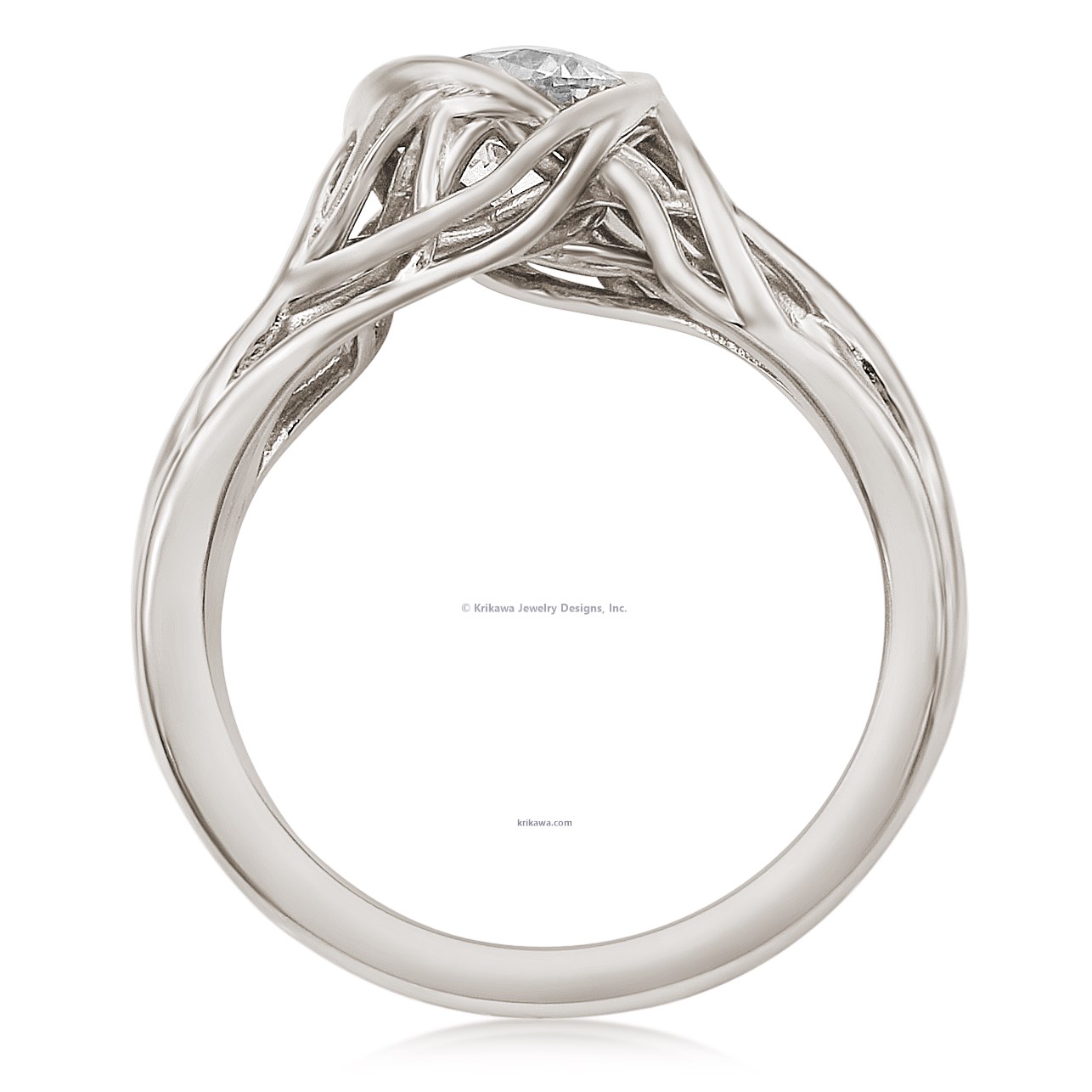 Embracing Tree Branch Bezel Engagement Ring