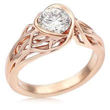 Embracing Tree Branch Bezel Engagement Ring