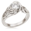 Embracing Tree Branch Bezel Engagement Ring