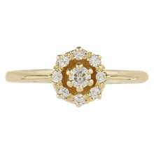 Petite Vintage Halo Engagement Ring - top view