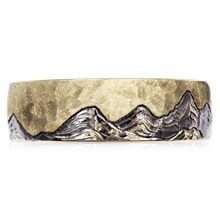 Mountain Machinist Wedding Band - top view
