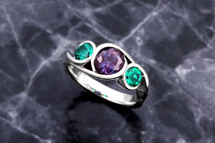 Bubble Wave Engagement Ring