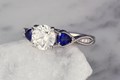 Vintage Three Stone Crossover Engagement Ring