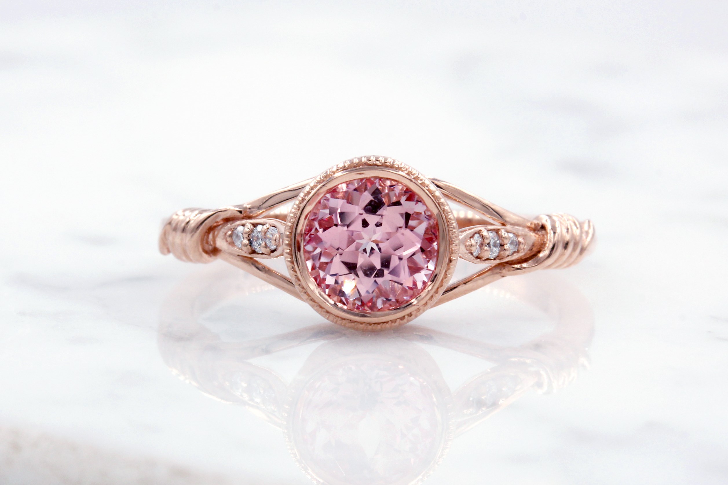 Vintage Leaf and Vine Engagement Ring