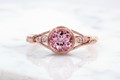 Vintage Leaf and Vine Engagement Ring with Pink Sapphire