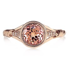 Vintage Leaf and Vine Engagement Ring - top view