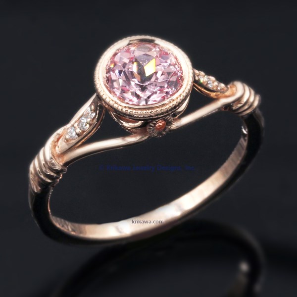 Vintage Leaf and Vine Engagement Ring