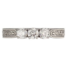 Vintage Three Stone Anniversary Ring - top view