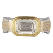 Native Mokume Mens Engagement Ring - top view