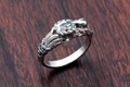 Hummingbird Engagement Ring With Blue Diamond Accents