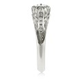  This hummingbird engagement ring is a miniature sculpture in every sense!  The band features a delicate hummingbird's wings cradling the solitaire center stone. Accent stones decorate the bird's head and tail for extra sparkle. 