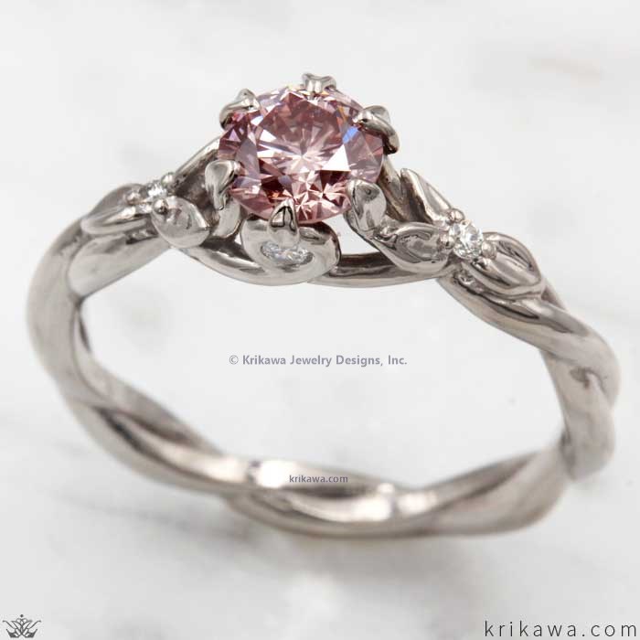 Twisted Leaf Engagement Ring