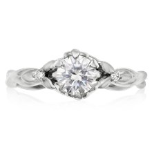 Twisted Leaf Engagement Ring - top view