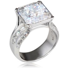 Juicy Style Princess Halo Engagement Ring