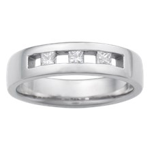 Channel Set Spaced Princess Wedding Band - top view