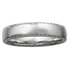 Cylinder Edge Wedding Band - top view