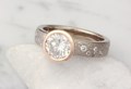 Rustic Bezel With Diamonds Engagement Ring