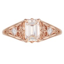 Vintage Floral Engagement Ring - top view