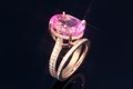 Famous Dazzle Engagement Ring with Oval Pink Sapphire