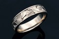 Birch Leaf Wedding Band in 14k Natural White Gold