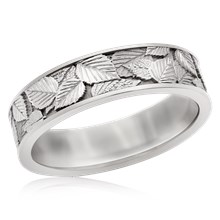 Birch Leaf Wedding Band